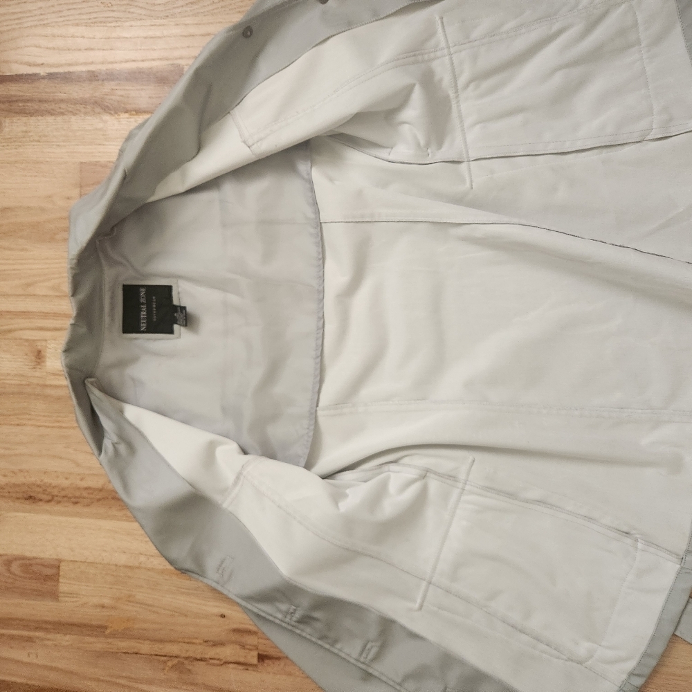 Vintage Silver Gray Tech Wear Vinyl Trench Jacket - Picture 14 of 14